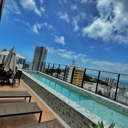 Feriado Do Trabalho Com Rooftop Com Piscina Vista Mar, Academia E Praia Salvador Exterior photo